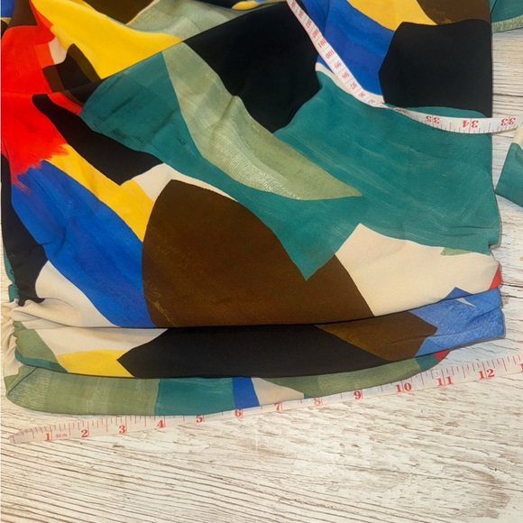 Zara Multicolor Flowy Neckline Crop Bell Sleeve Printed Blouse S - Picture 12 of 12